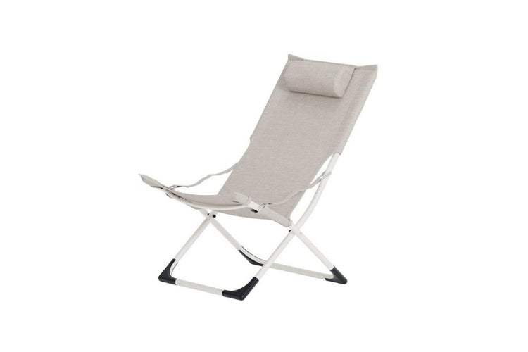 Faltbarer Liegestuhl mit Kopfstütze für den Außenbereich
