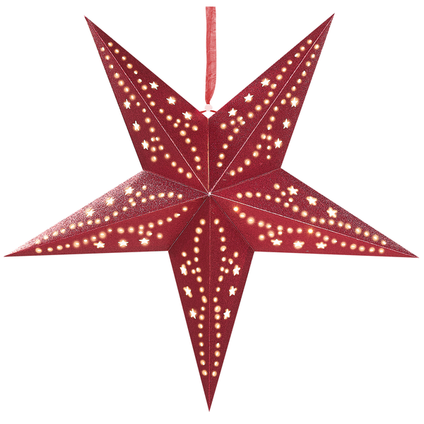 Wanddekoration 2er Set LED MOTTI Stern 45 cm Rot