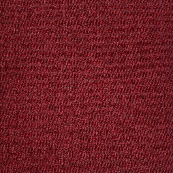 Roter Textilteppichboden mit dichter, kurzfloriger Struktur für Innenbereiche.