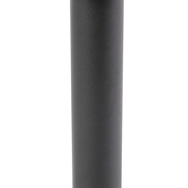 Schwarzes, zylindrisches Möbelbein mit einer matten, strukturierten Oberfläche.