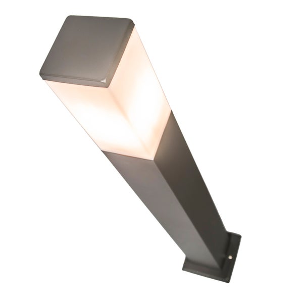 Moderner Außenlaternenpfahl dunkelgrau mit Opal 80 cm IP44 - Malios