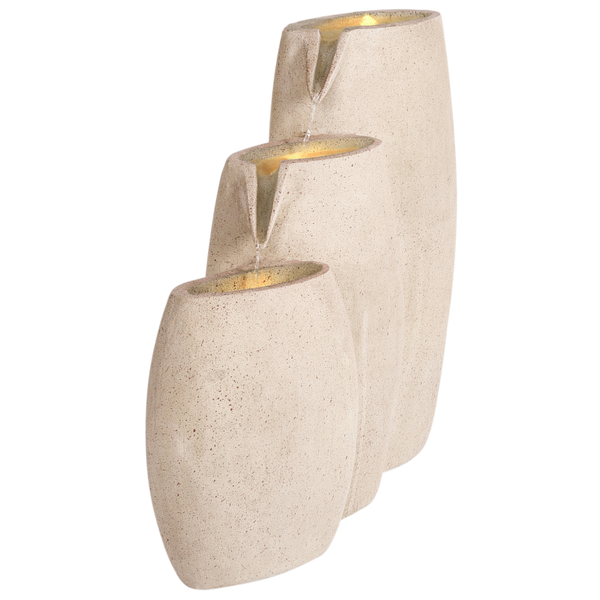 Dekorativer Zimmerbrunnen mit drei Kaskaden und LED-Beleuchtung