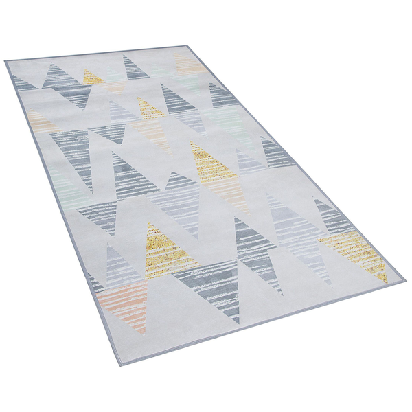 Teppich grau-gelb Dreieck-Motiv 80 x 150 cm YAYLA