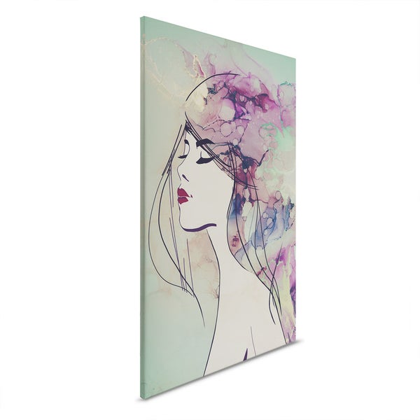 Dekorative Leinwand mit abstrakter Darstellung einer Frau