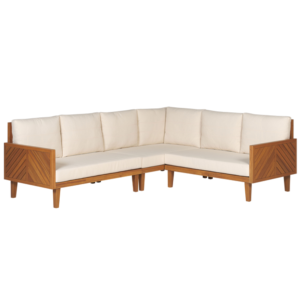 Garten Ecksofa mit Tisch 4-Sitzer BARATTI linksseitig Akazienholz Braun