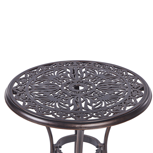 Outdoor Bistrotisch ANDALO 68 cm 68 cm Metall Braun