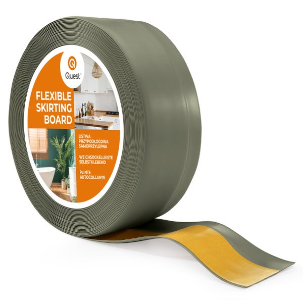 Quest flexible Sockelleiste als Rolle mit selbstklebender Rückseite für Bodenbeläge