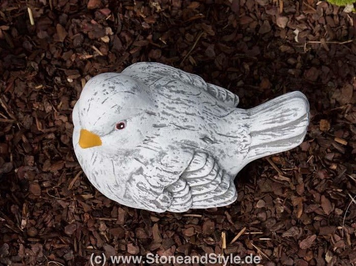 Dekorative Vogel Gartenfigur aus Stein für den Außenbereich