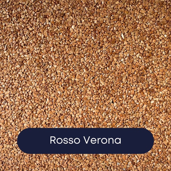 Rosso Verona Zierkies aus Naturstein für die Gartengestaltung.