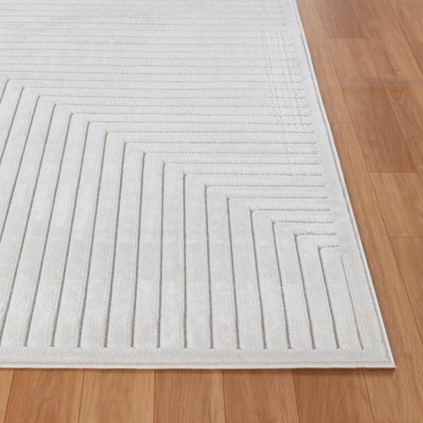 Moderner Skandinavischer Teppich für Innen-/Außenbereich Weiß 80x150 cm KIYOSHI