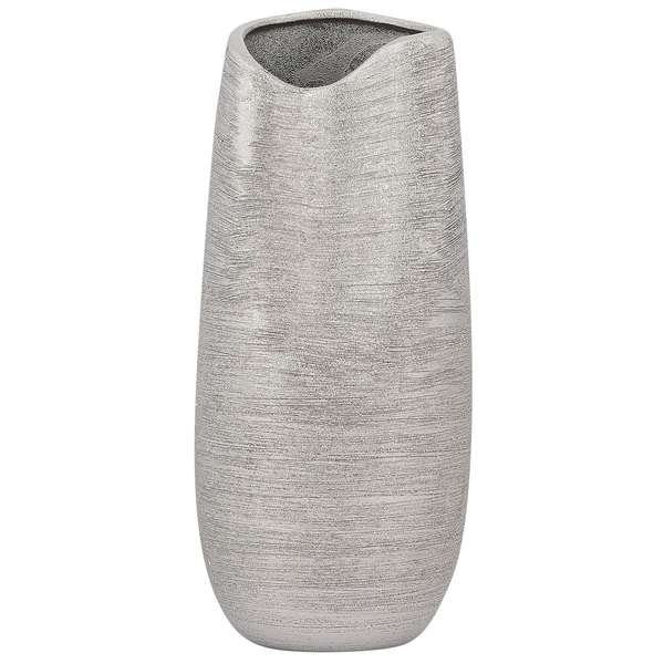Dekovase DERBE Steinzeug 32 cm Silber