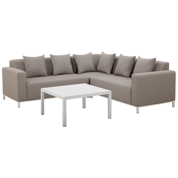 Garten Ecksofa mit Tisch 5-Sitzer BELIZE linksseitig modular Beige