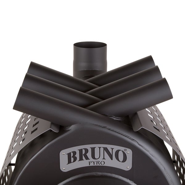 Detailansicht eines Bruno Pyro Ofens mit Rohren