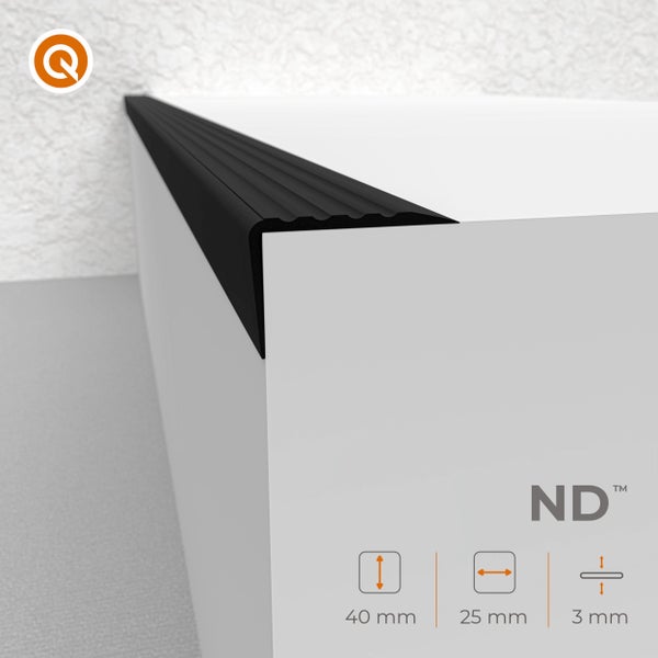 Schrittkantenprofil, 40 Millimeter hoch, 25 Millimeter tief, 3 Millimeter dick