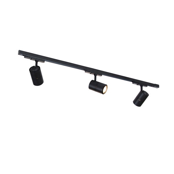 Schienensystem schwarz inkl. LED dimmbar 3-flammig 3-Phasen rechts - Ruler 38