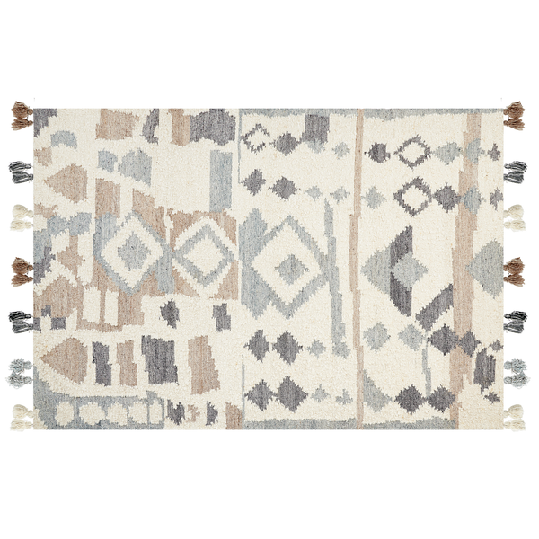 Teppich MRGAVET Beige 160 x 230 cm Wolle Kelim