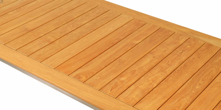 Gartentisch Teakholz Edelstahl 165 x 90 cm modern premium für Garten Terrasse