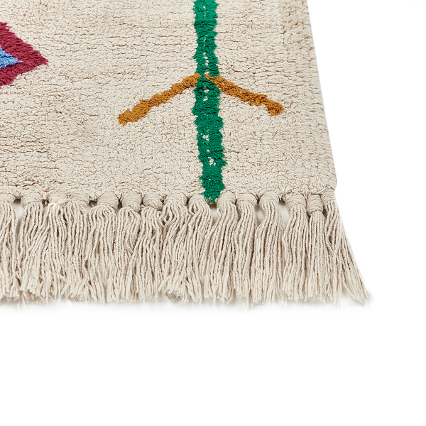 Teppich CETMI Beige 160 x 230 cm Baumwolle