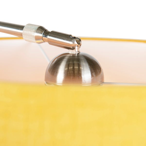 Stahlwandbogenlampe mit gelbem Schirm 35/35/20 einstellbar