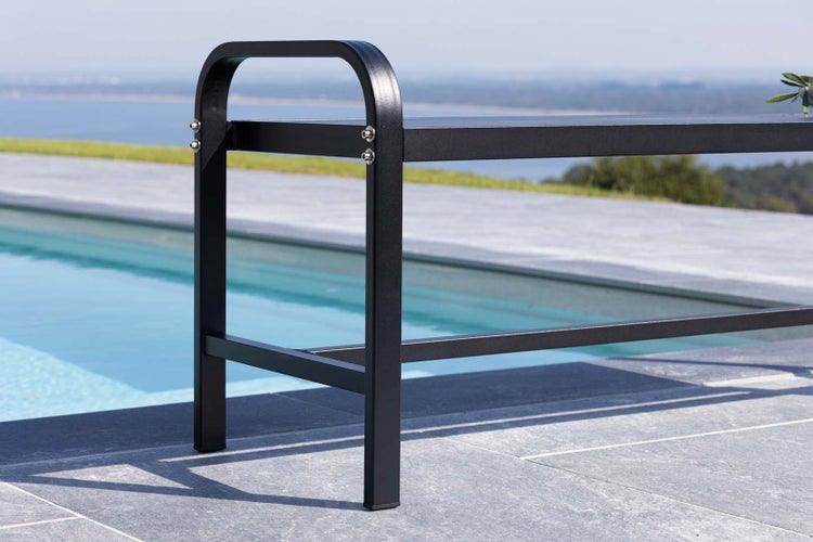 Cascais Gartenbank schwarz. 125 X 42 X 52 cm