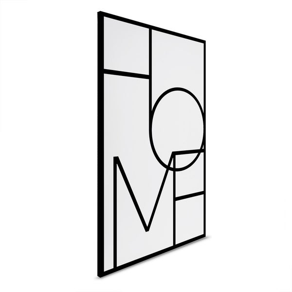 Dekorative Wandkunst mit dem Schriftzug Zuhause in einem modernen Design.