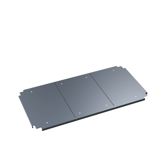 Bodenplatten aus Metall für Geräteschuppen, dreiteiliges Set, anthrazit, mit Befestigungslöchern.