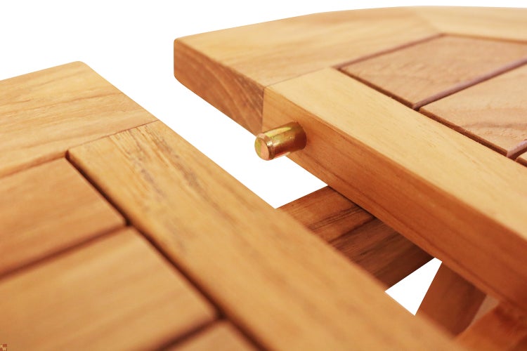Teak Beistelltisch rund 50 cm klappbar handlich wetterfest