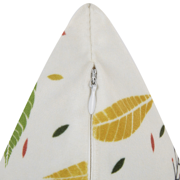 Dekokissen MULLEIN Samtstoff 45 x 45 cm Bunt Pflanzenmuster