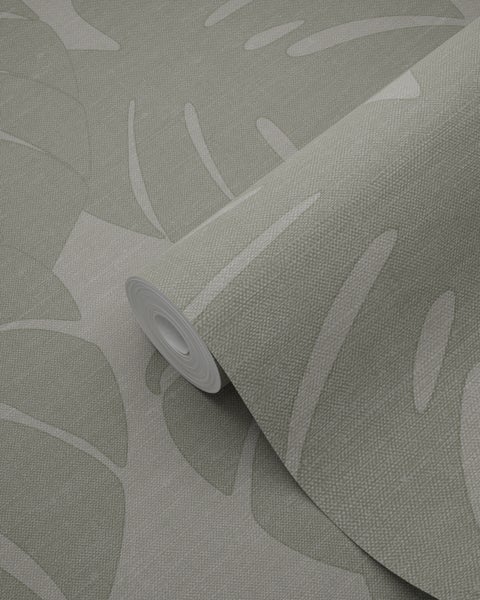 Origin Wallcoverings Tapete Blätter in Leinen-Optik Beigebraun - 53 cm x 10.05 m - 347761