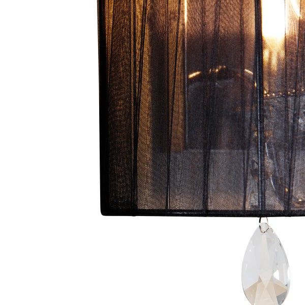 2er Set Chrom Wandlampen mit schwarzem Schirm - Ann-Kathrin 2