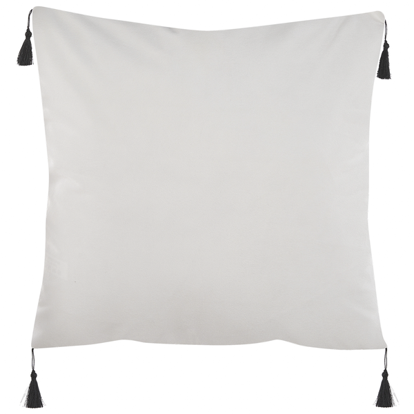 Dekokissen 2er Set SCHEFFLERA Samtstoff 45 x 45 cm Weiß Geometrisches Muster