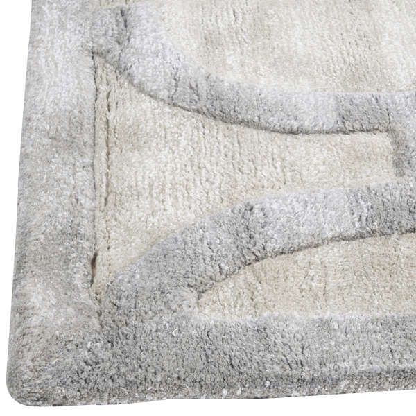 Teppich Viskose beige / grau 160 x 230 cm geometrisches Muster Kurzflor GWANI