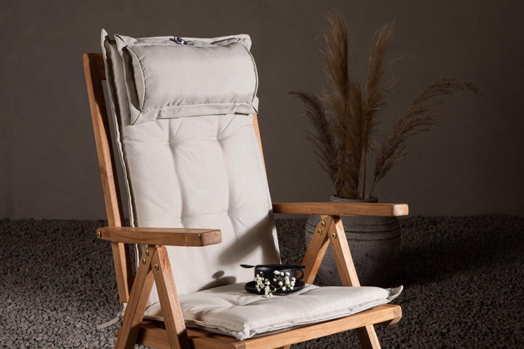 Cus Gartenkissen für 5 Pos. einstellbar offwhite. 46 X 116 X 6 cm