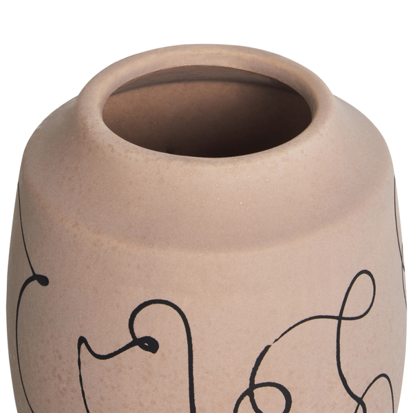 Blumenvase SKATE Steinzeug 20 cm Sandbeige