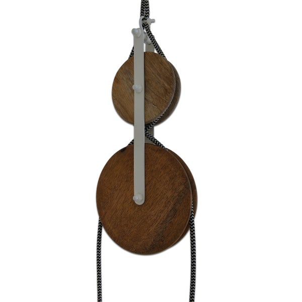 Holzflaschenzug mit Seil