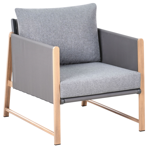Lounge Set mit Tisch und Ottomane 5-Sitzer NOLA Metall Grau