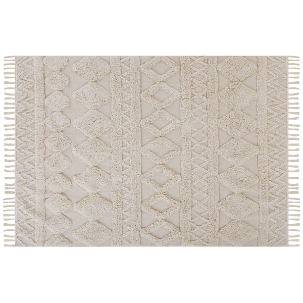 Teppich DIDIM Beige 160 x 230 cm Baumwolle