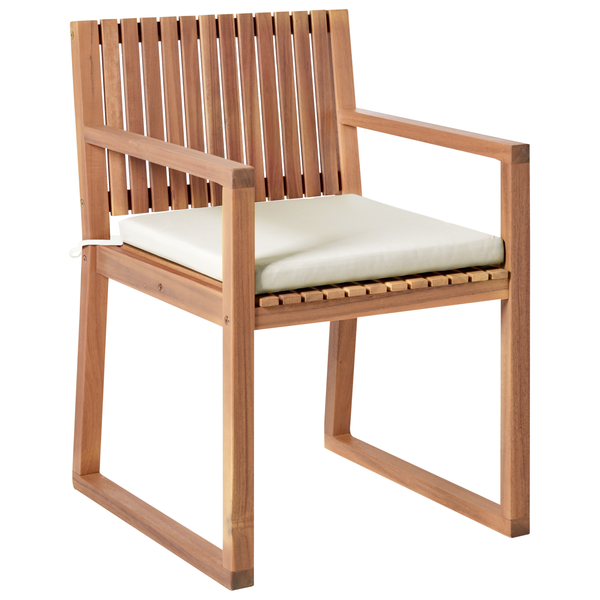 Set mit 2 Stühlen und Sitzkissen SASSARI PREMIUM zertifiziertes Akazienholz Hellbeige