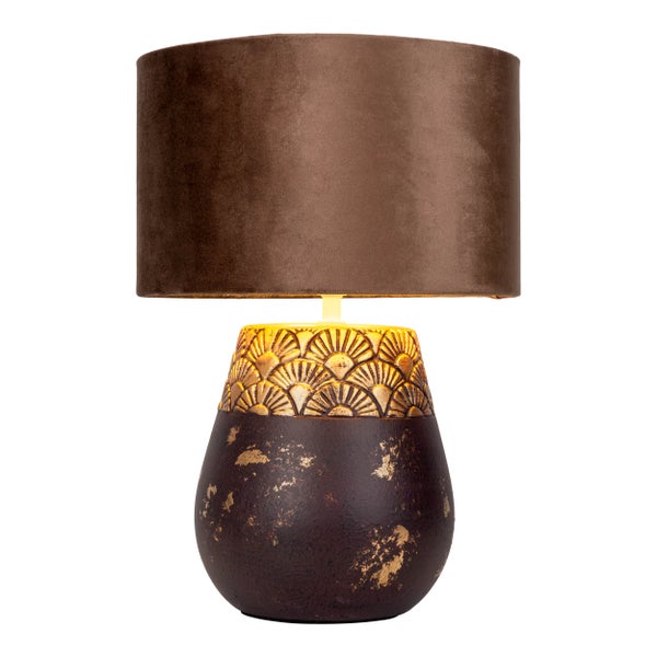 Ansicht einer Tischleuchte mit Lampenschirm von unten