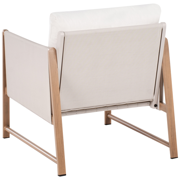Lounge Set mit Tisch und Ottomane 5-Sitzer NOLA Metall Hellbeige