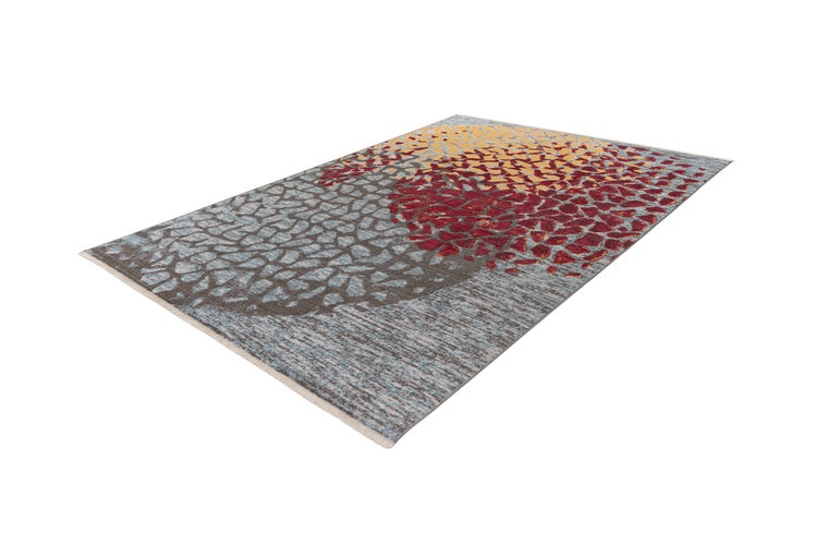Kurzflor Teppich Bao Multi / Rot Modern, Used-Look 80 x 150 cm