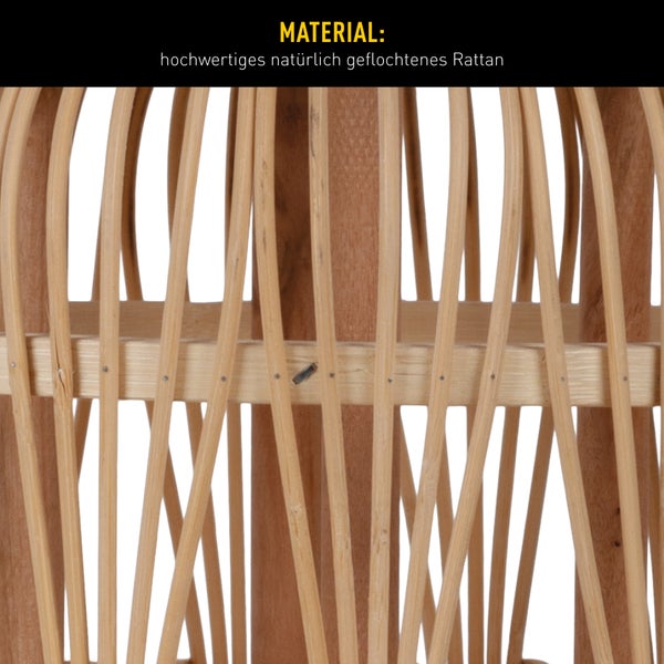 Detailansicht eines Möbelstücks aus geflochtenem Rattan