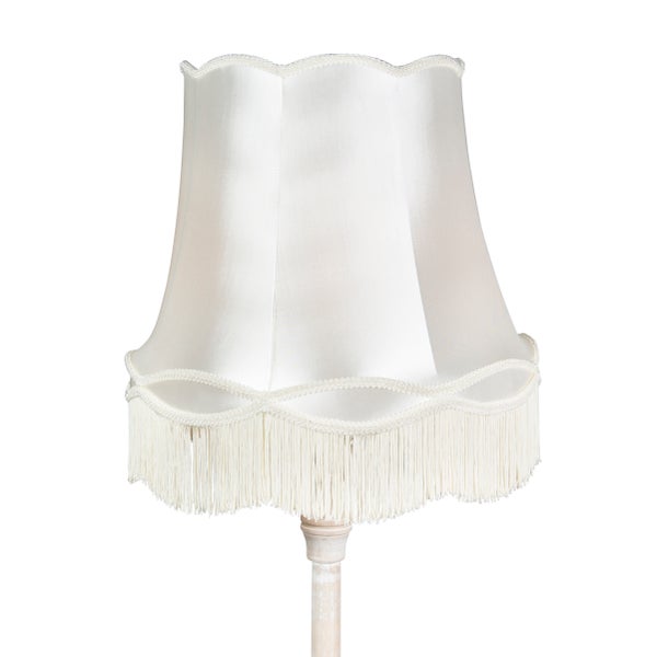 Graue Stehlampe mit Granny-Lampenschirm Creme - Classico