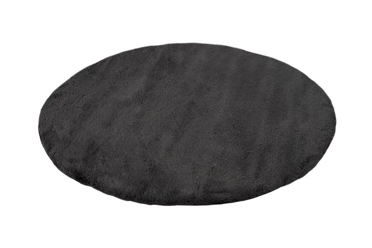 Kurzflor Teppich Enchantia Dunkelgrau 22 mm Uni Ø 100 cm