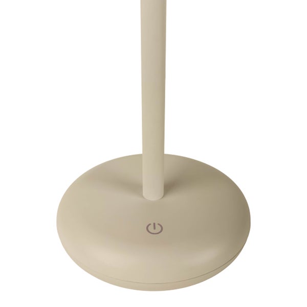 Akku-Tischleuchte PASI für Außen und Innen, aus Metall und Kunststoff in Beige, dimmbar, mit Touch- und Memory-Funktion, ca. 26 cm hoch