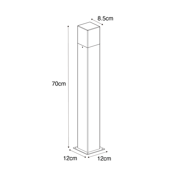 Smarte Steh-Außenleuchte Anthrazit 70 cm inkl. WLAN P45 - Dänemark