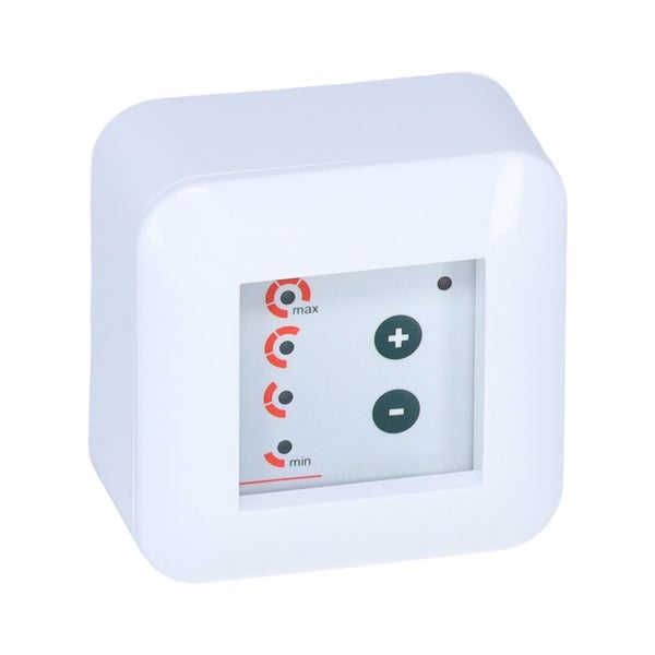 Elektronischer Raumthermostat mit Tasten zur Regelung der Heizungsleistung