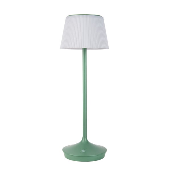 LED Leuchte EMMI für Außen und Innen, Tischlampe aus Metall und Kunststoff, mit fest verbauten LEDs, LED Tischlampe für Balkon, Terrasse, Garten, Wohnzimmer, Wintergarten, ca. 38 cm hoch