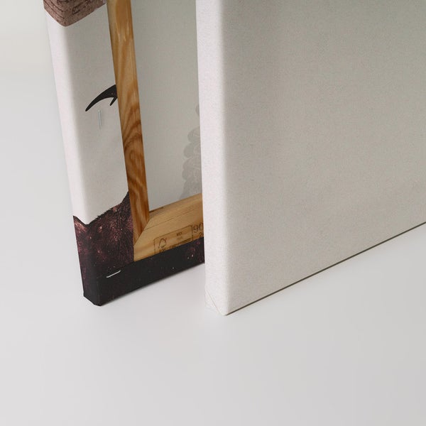 Detailansicht einer Leinwand mit Keilrahmen