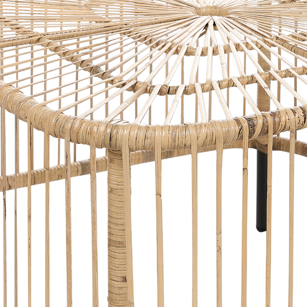 Outdoor Couchtisch CESENATICO Rattan Naturfarben